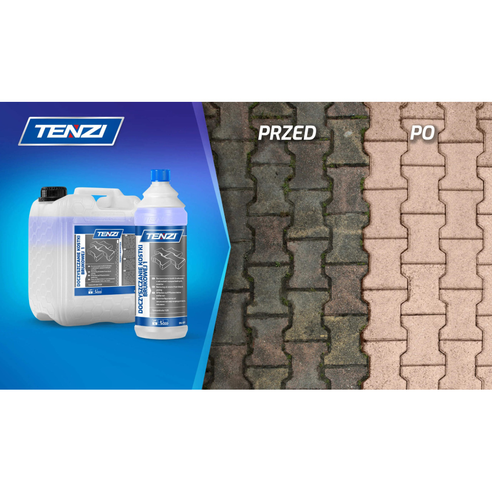 doczyszczanie kostki brukowej Tenzi efekt przed i po